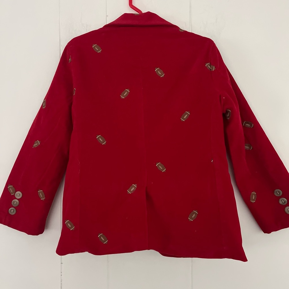 Kelly’s Kids Red Light Corduroy Blazer Jacket Football Embroidery Size Small 5-6 - Picture 7 of 16